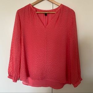 J.Crew Silk Clip Dot Blouse in Pink